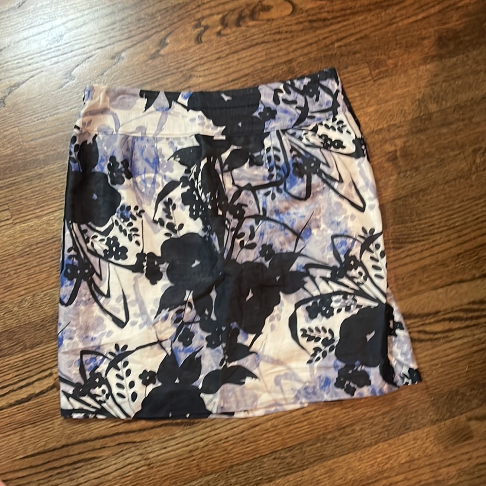 Vintage Ann Taylor Women’s Size 10 Linen Silk Lined Floral Career Pencil Skirt